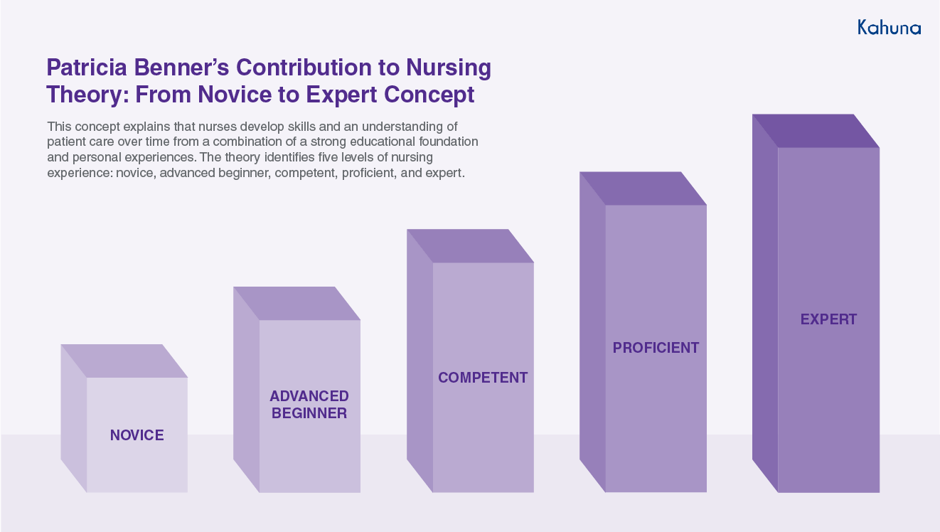 Clinical Ladder in Nursing - Novice to Expert - Smallest Purple Heading - with Kahuna logo